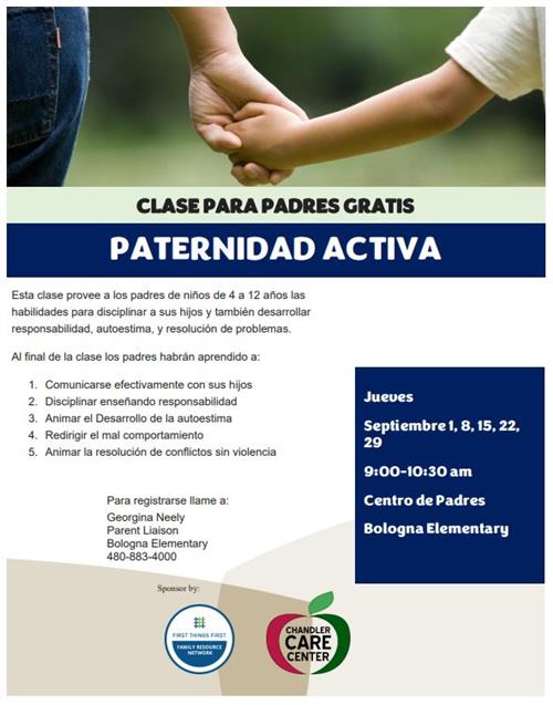 Active Parenting Flyer in Spanish